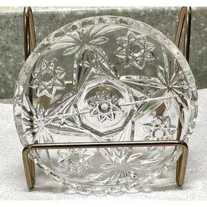 Hocking Glass Co Early American Prescut Coasters Ashtrays Clear Star of David